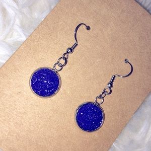 Faux druzy quartz earrings. NEW!!